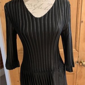 Stylish pleated black top